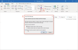 outlook defer - recall outlook email